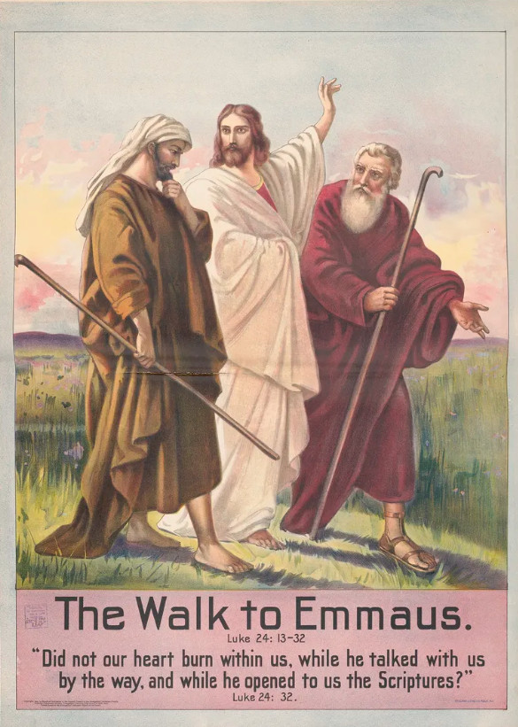 Jesus walking to Emmaus