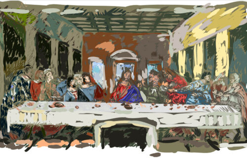 reinterpreting the painting Last Supper by Leonardo Da Vinci